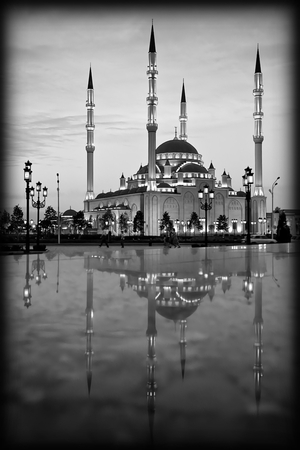 Мечеть в Грозном - картинки для гравировки